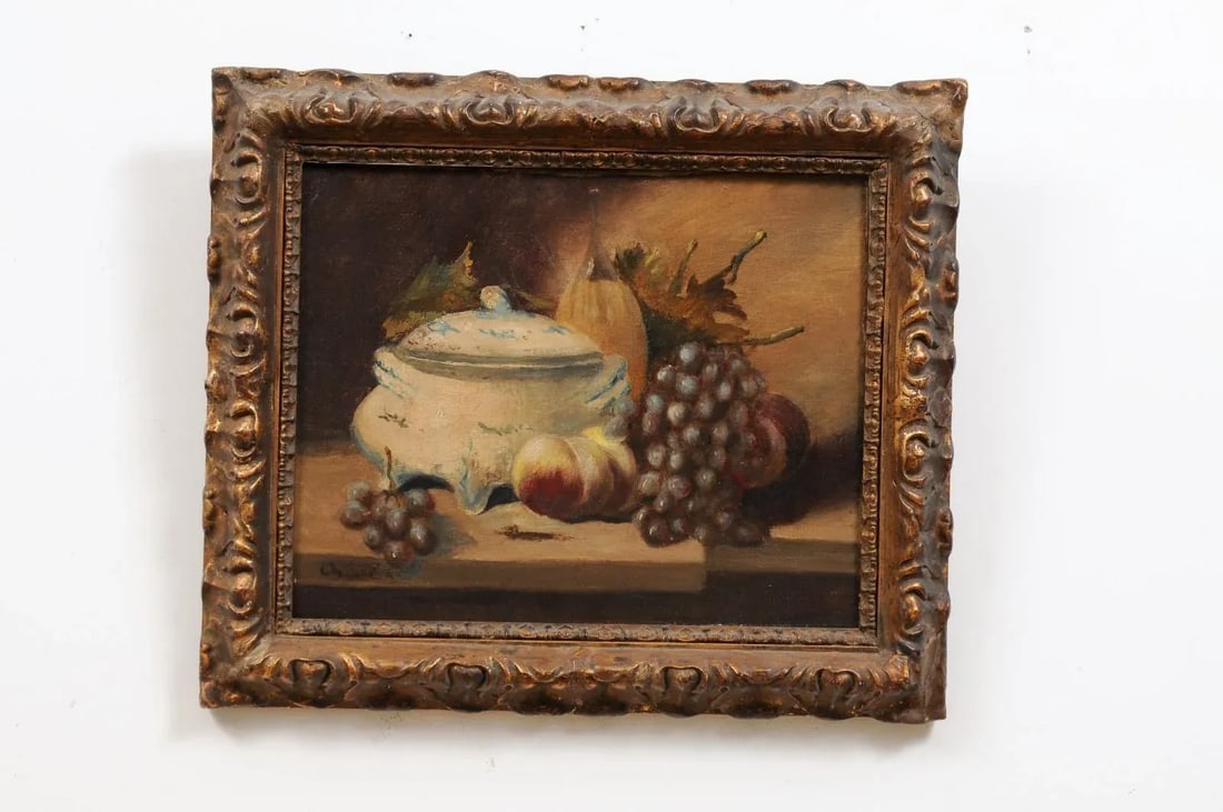 19th Century French Still Life Oil Painting, Framed - 2