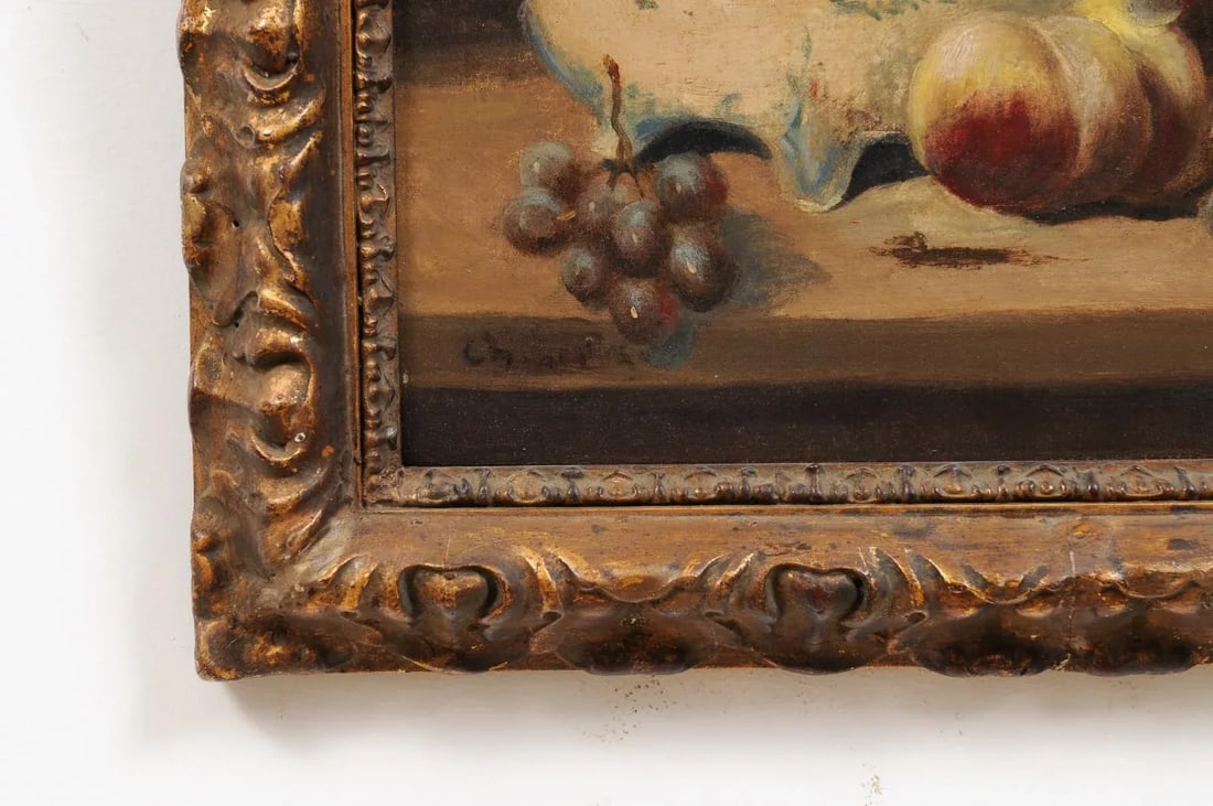 19th Century French Still Life Oil Painting, Framed - 6