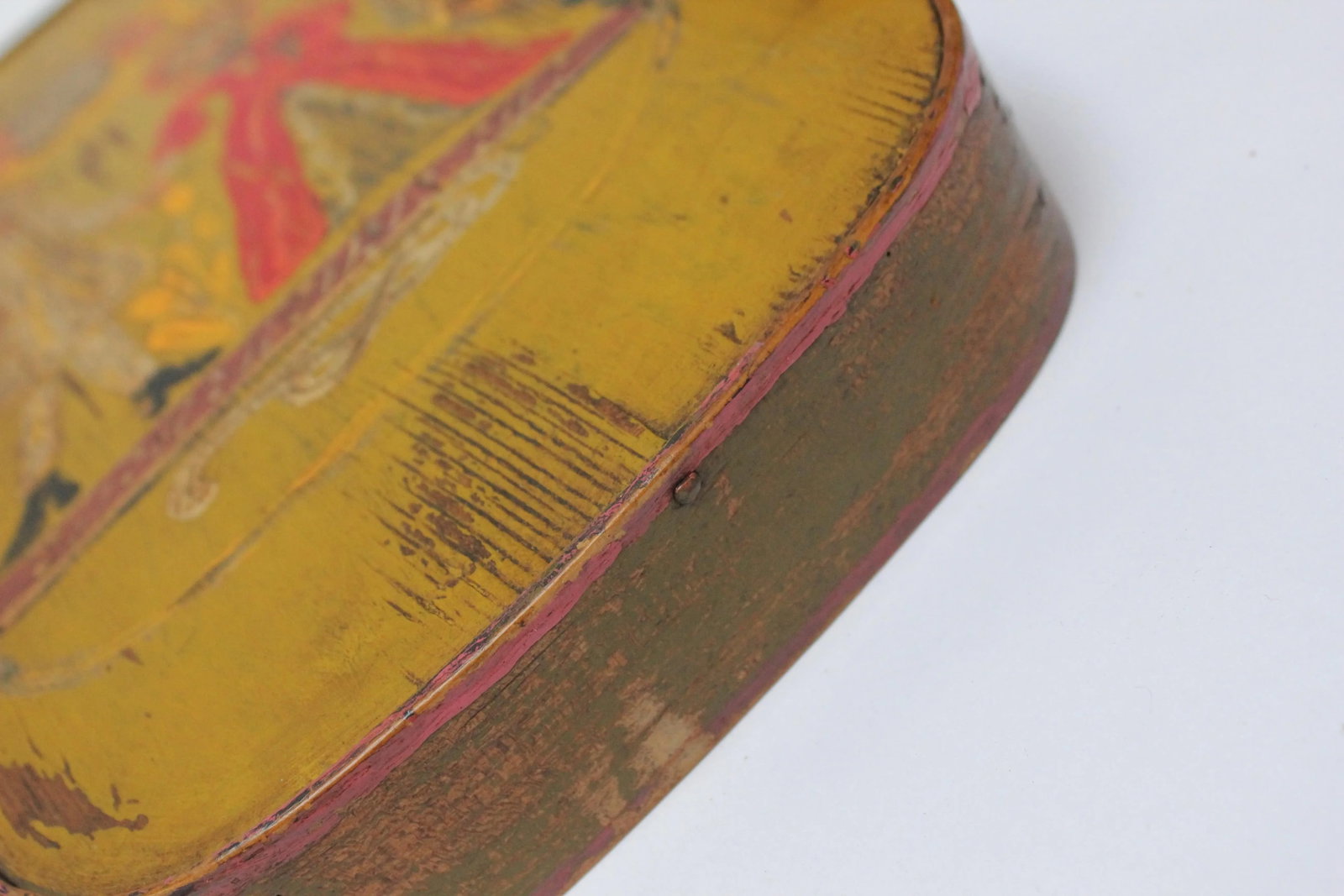 Antique French Storage Box With Hand-Painted Clown Motif - 11