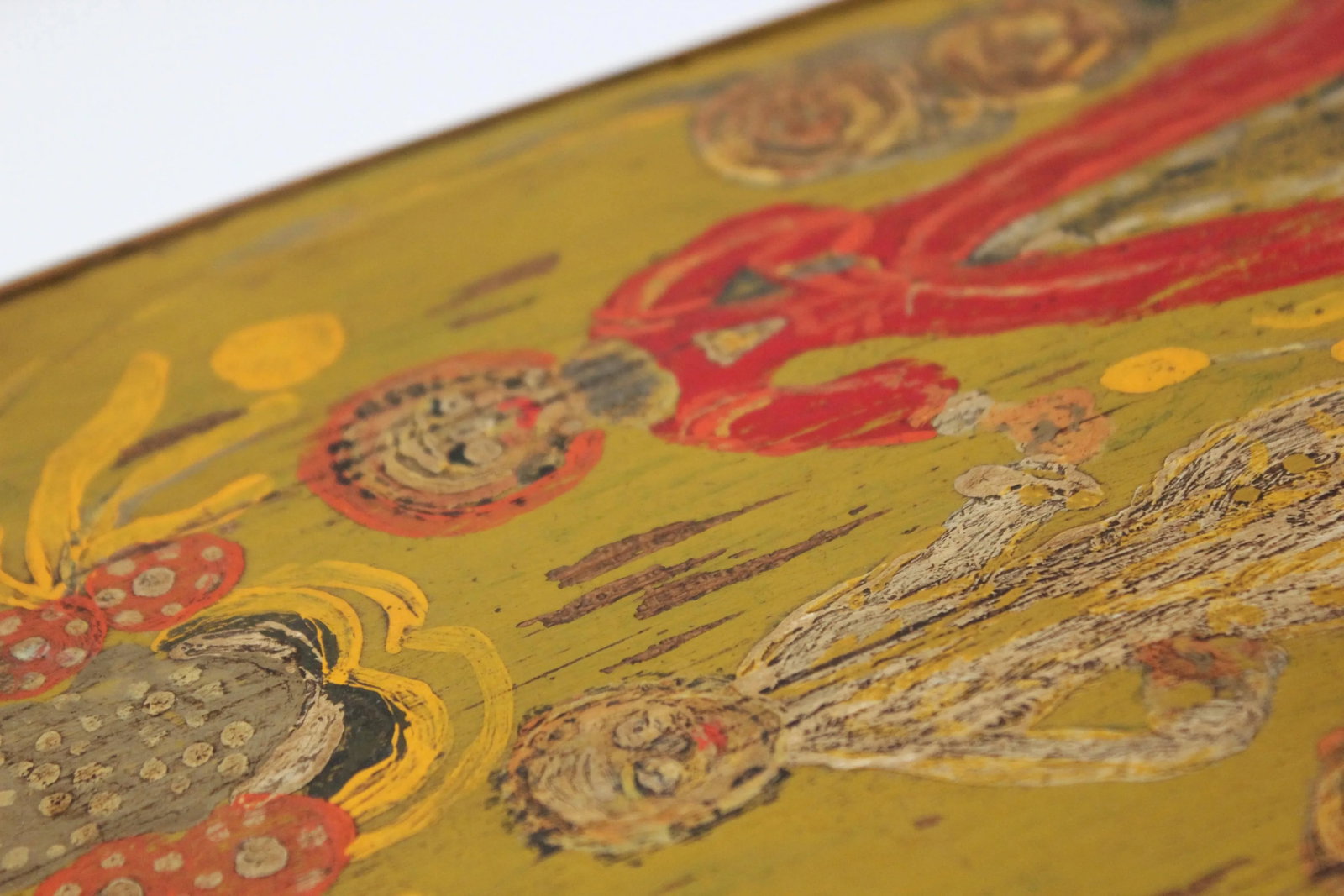 Antique French Storage Box With Hand-Painted Clown Motif - 9
