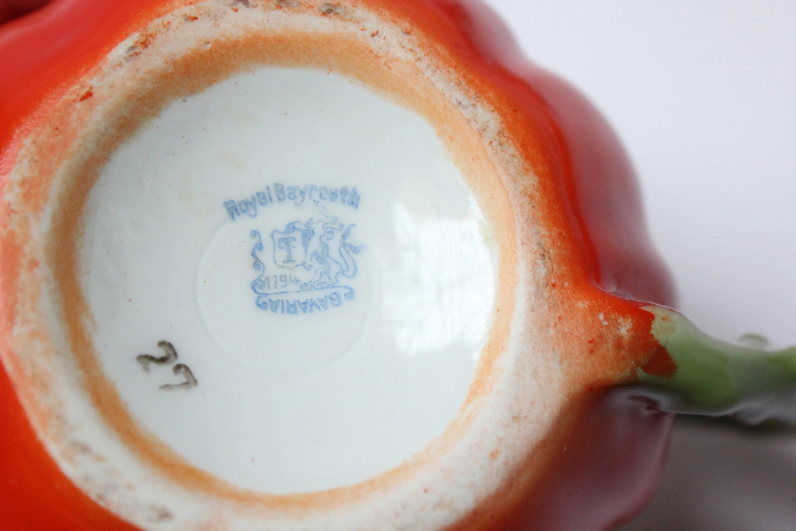 Six-Piece Royal Bayreuth Bavarian Porcelain Figural "Tomato" Tea Set - 12