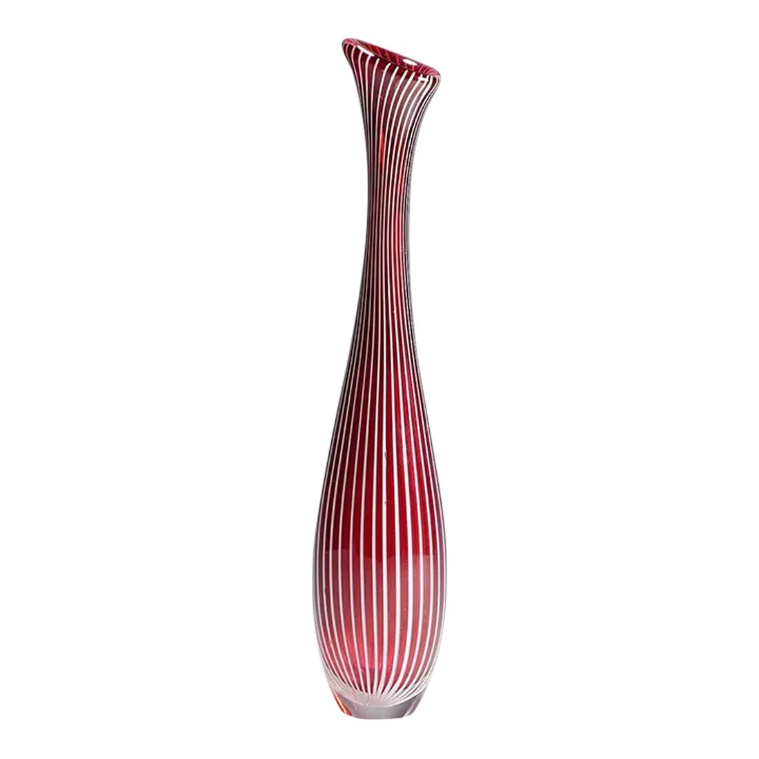 Vase Zebra by Vicke Lindstrand for Kosta 1960s: Vintage Zebra Art Glass Vase by Vicke Lindstrand for Kosta 1960s Art glass vase designed by Vicke Lindstrand for Kosta Glassworks in the 1960s. Signed on the base 'LH 1054 Kosta'. The elegant,