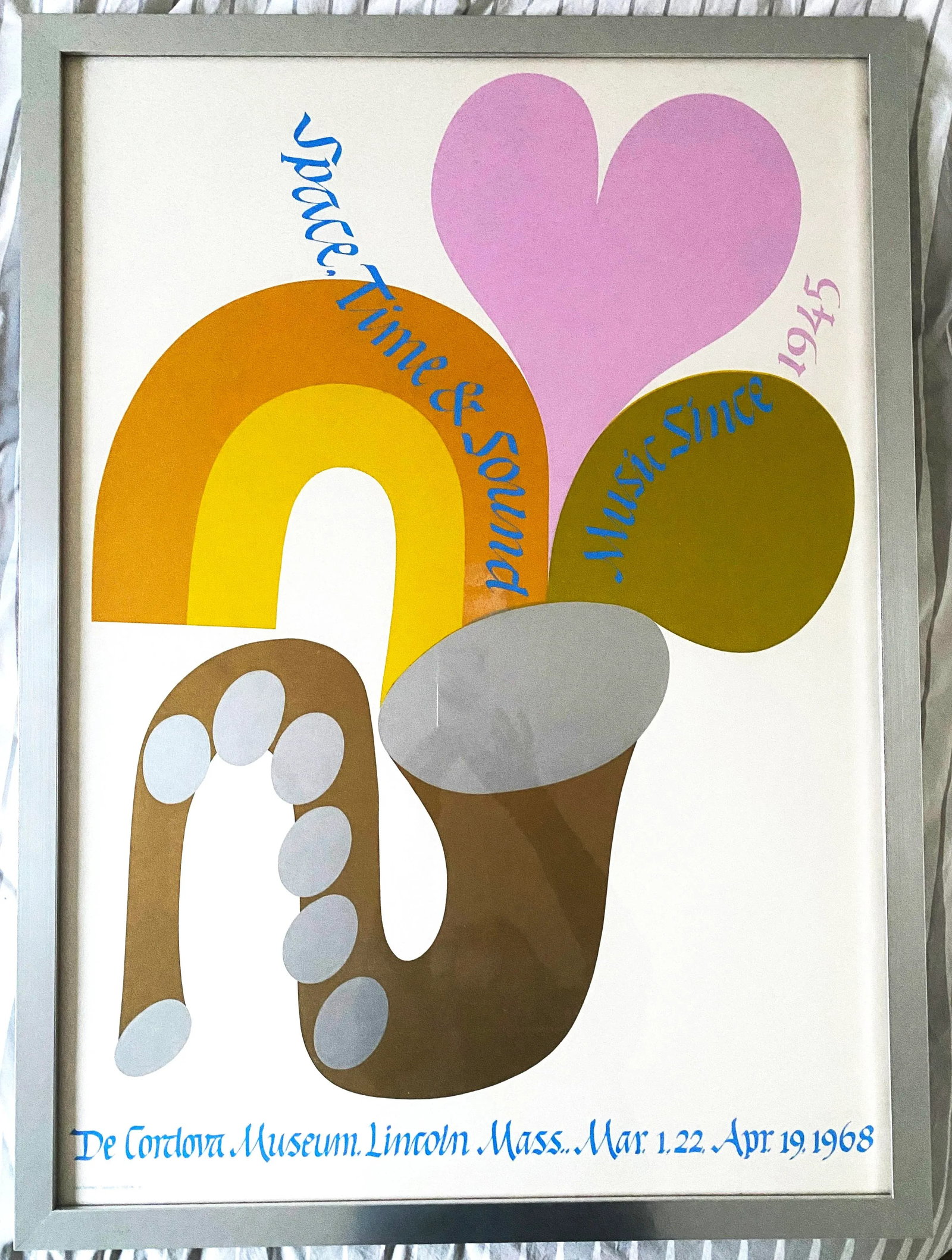 1960s "Space, Time and Sound" Carol Summers Original Exhibition Poster, Framed - 12