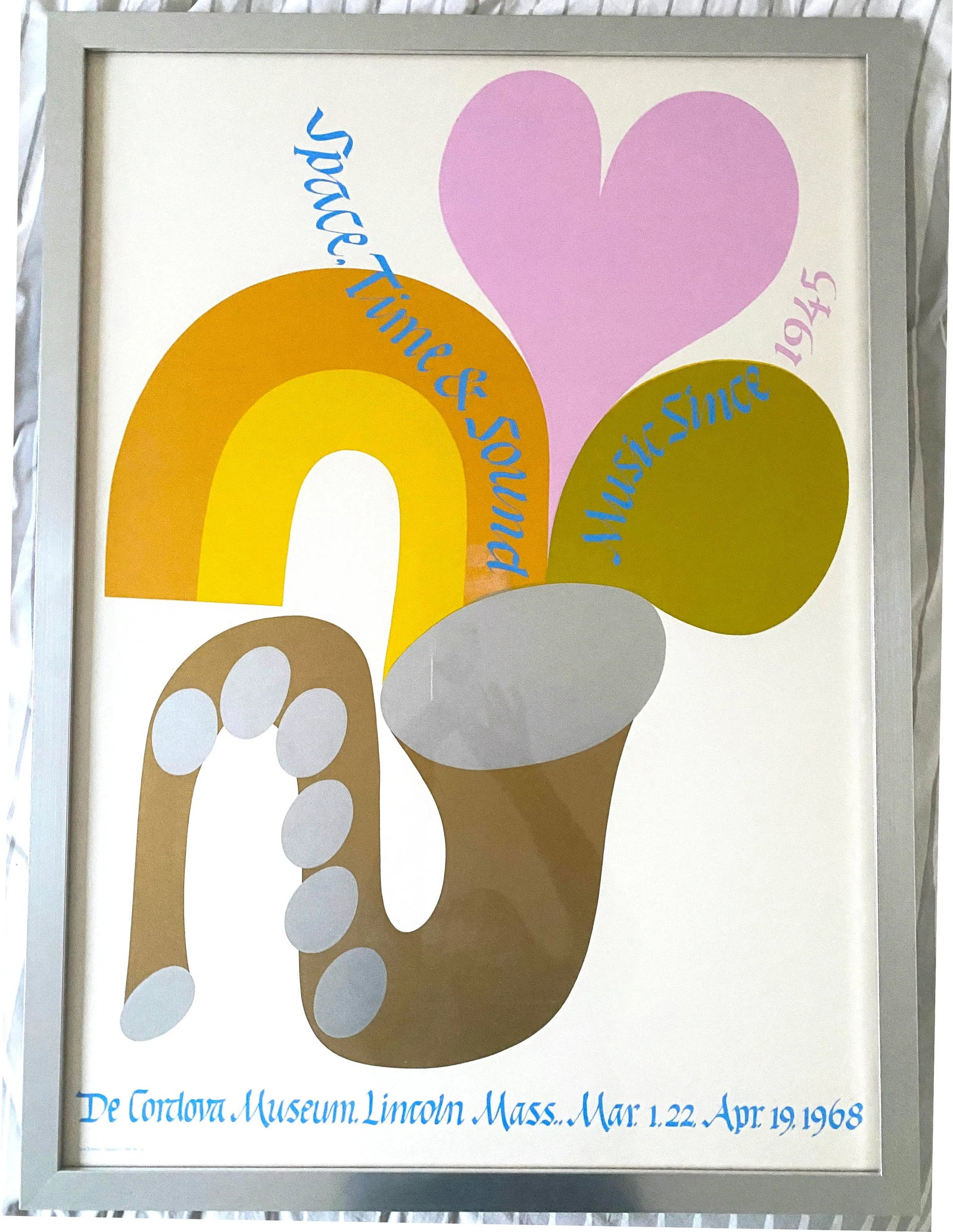 1960s "Space, Time and Sound" Carol Summers Original Exhibition Poster, Framed - 2