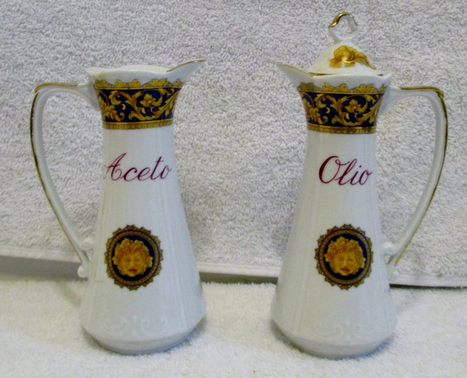 1980s T. Limoges France Depos Porcelain Bacchus Serving Set- 6 Pieces - 6
