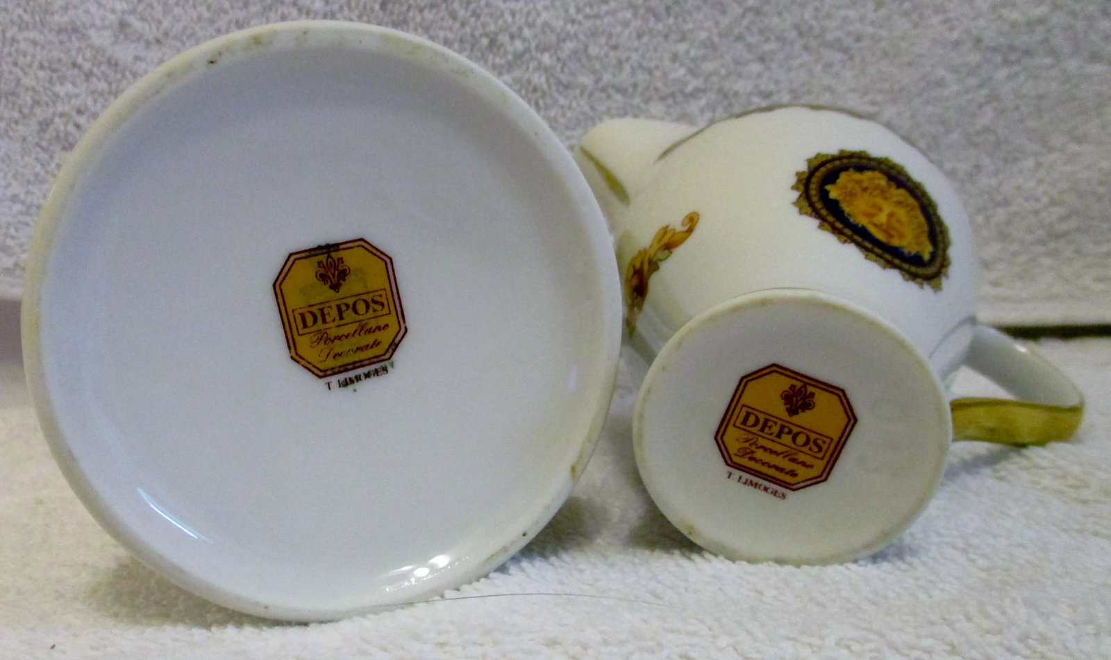 1980s T. Limoges France Depos Porcelain Bacchus Serving Set- 6 Pieces - 7
