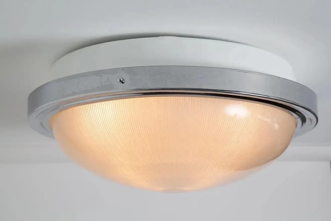 Large 1960s Sergio Mazza Glass and Metal Ceiling or Wall Lamp for Artemide - 3