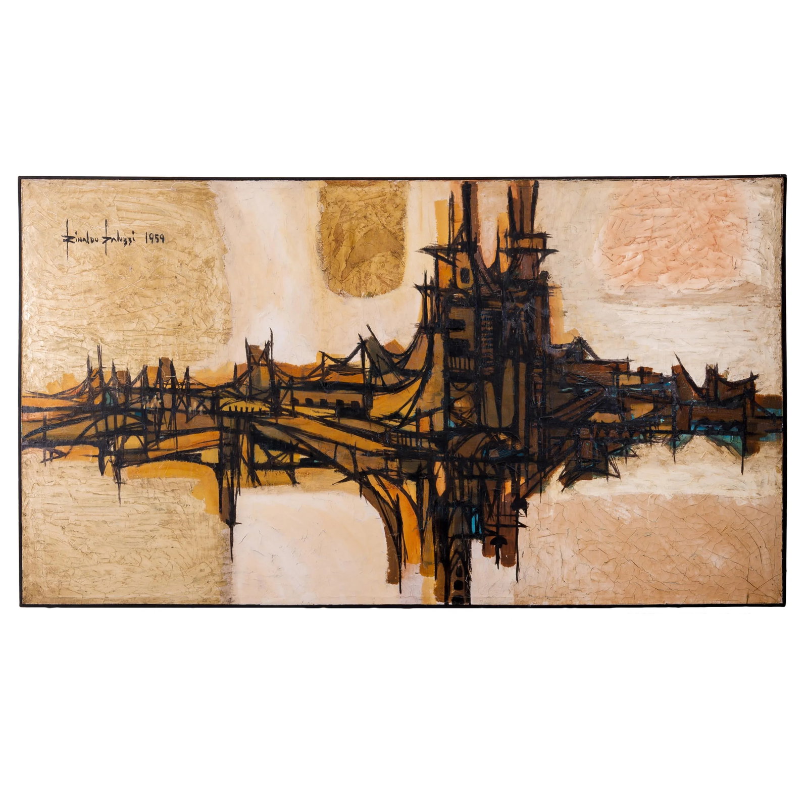 Rinaldo Paluzzi Mid Century Bridge Painting - 13