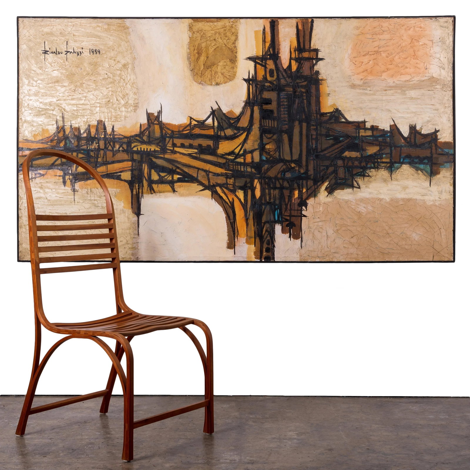 Rinaldo Paluzzi Mid Century Bridge Painting - 2