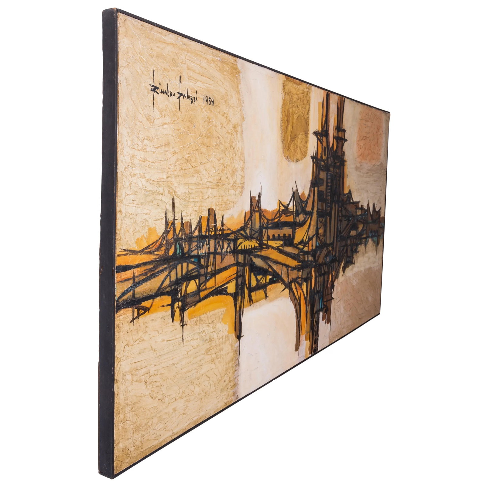 Rinaldo Paluzzi Mid Century Bridge Painting - 4