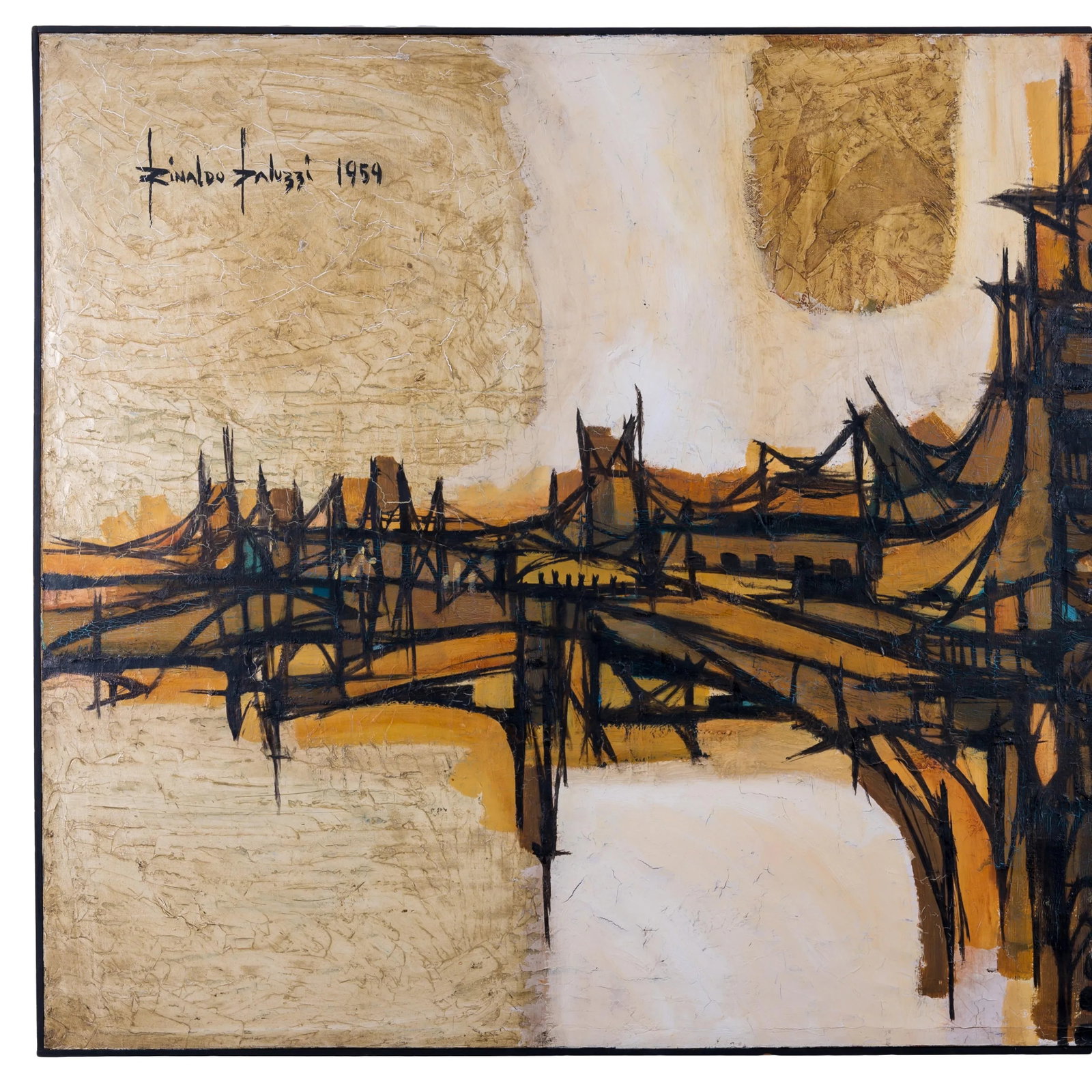 Rinaldo Paluzzi Mid Century Bridge Painting - 5