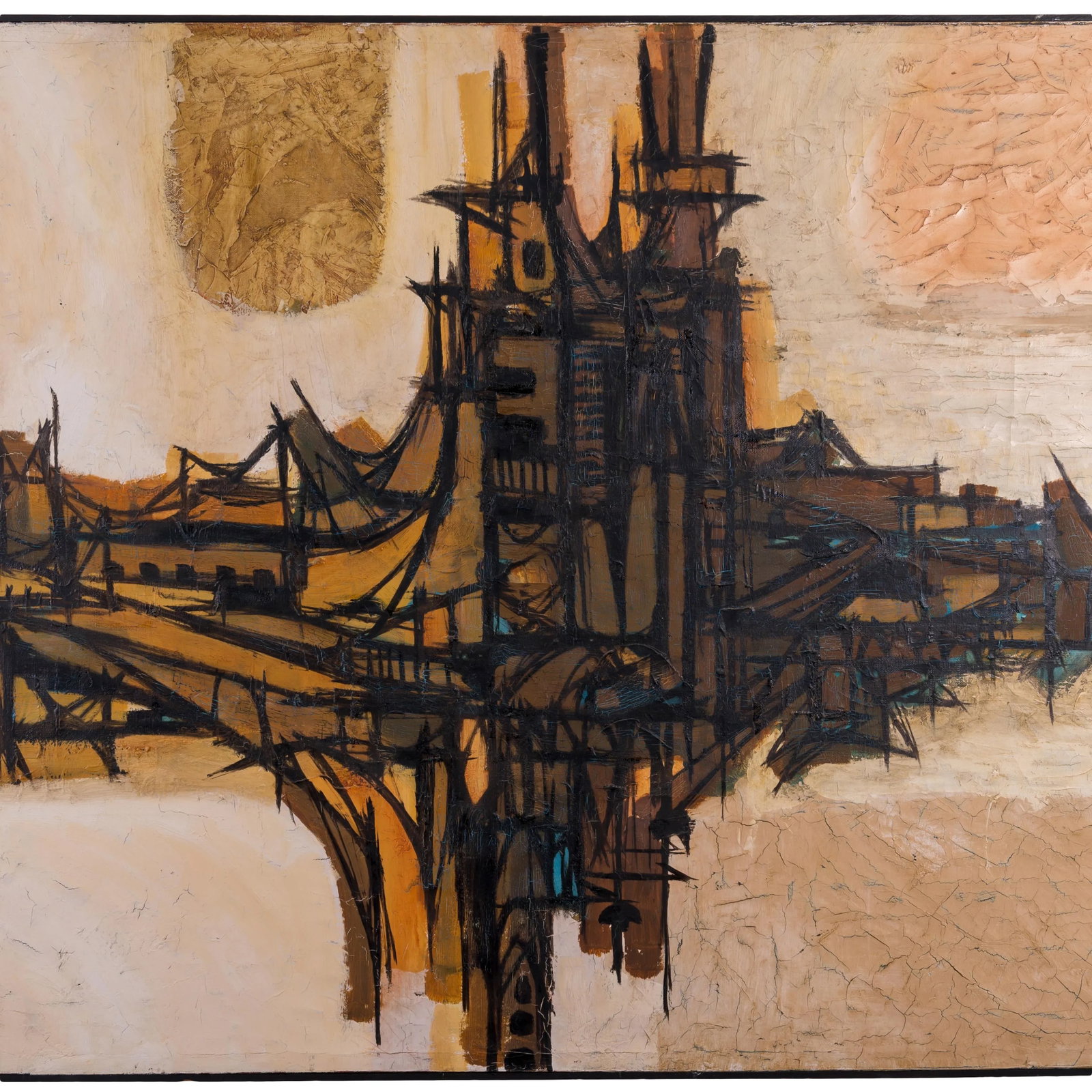 Rinaldo Paluzzi Mid Century Bridge Painting - 7