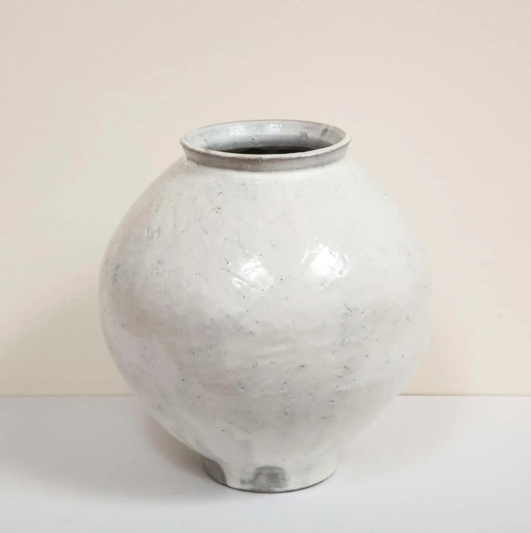 2021 "Moon Jar I" White, Hand Crafted Clay Vase by Sungwook Park (South Korea) - 9