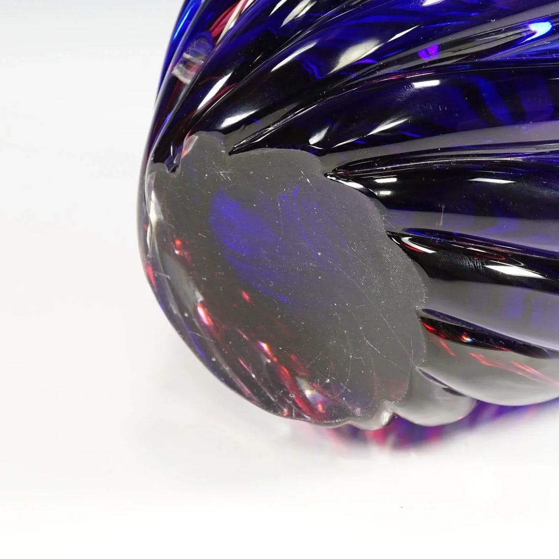 Archimede Seguso Murano Ribbed Sommerso Vase 1950s - 7