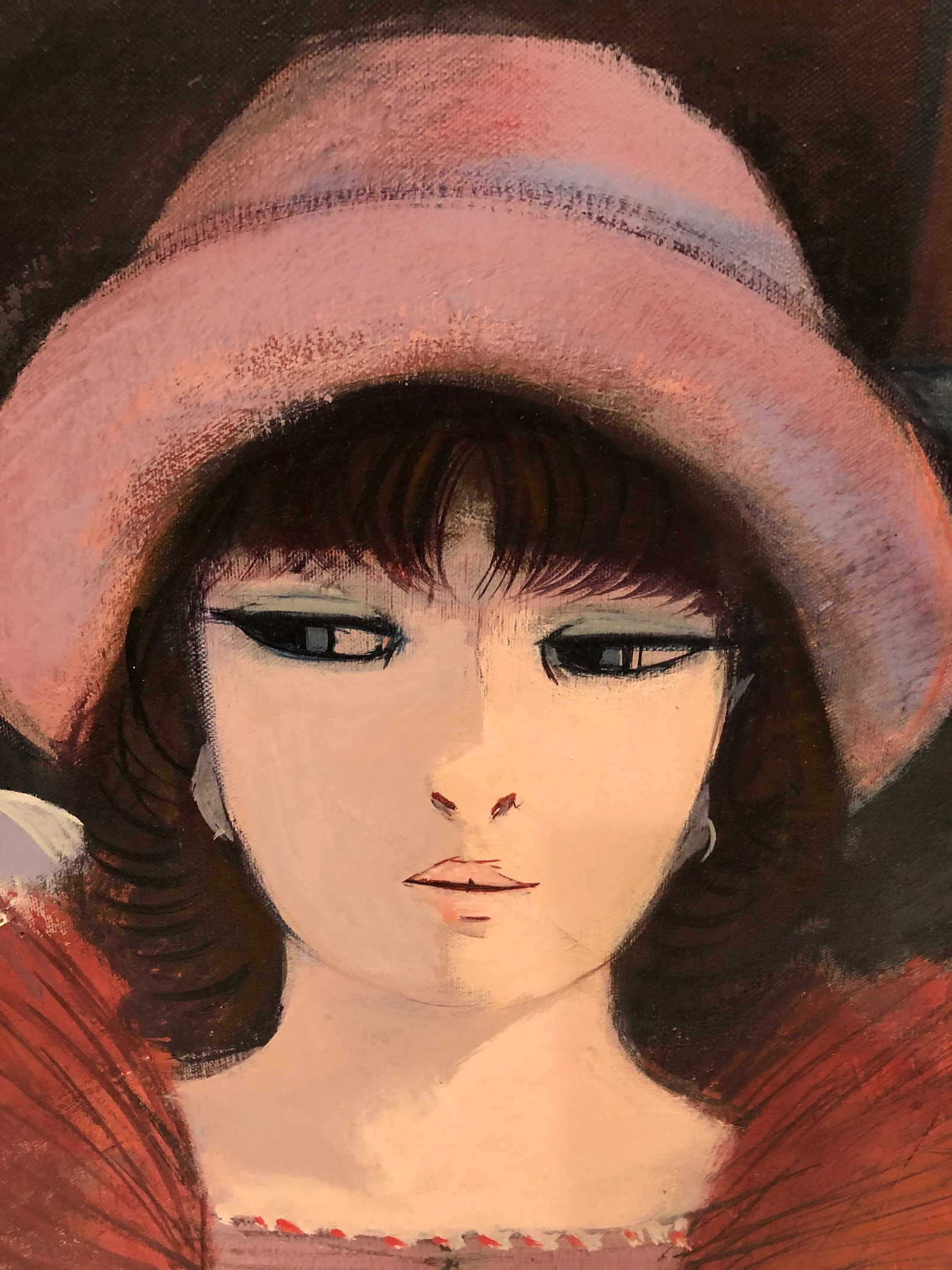 Painting by Charles Levier of Fashionable French Women in Hats - 2