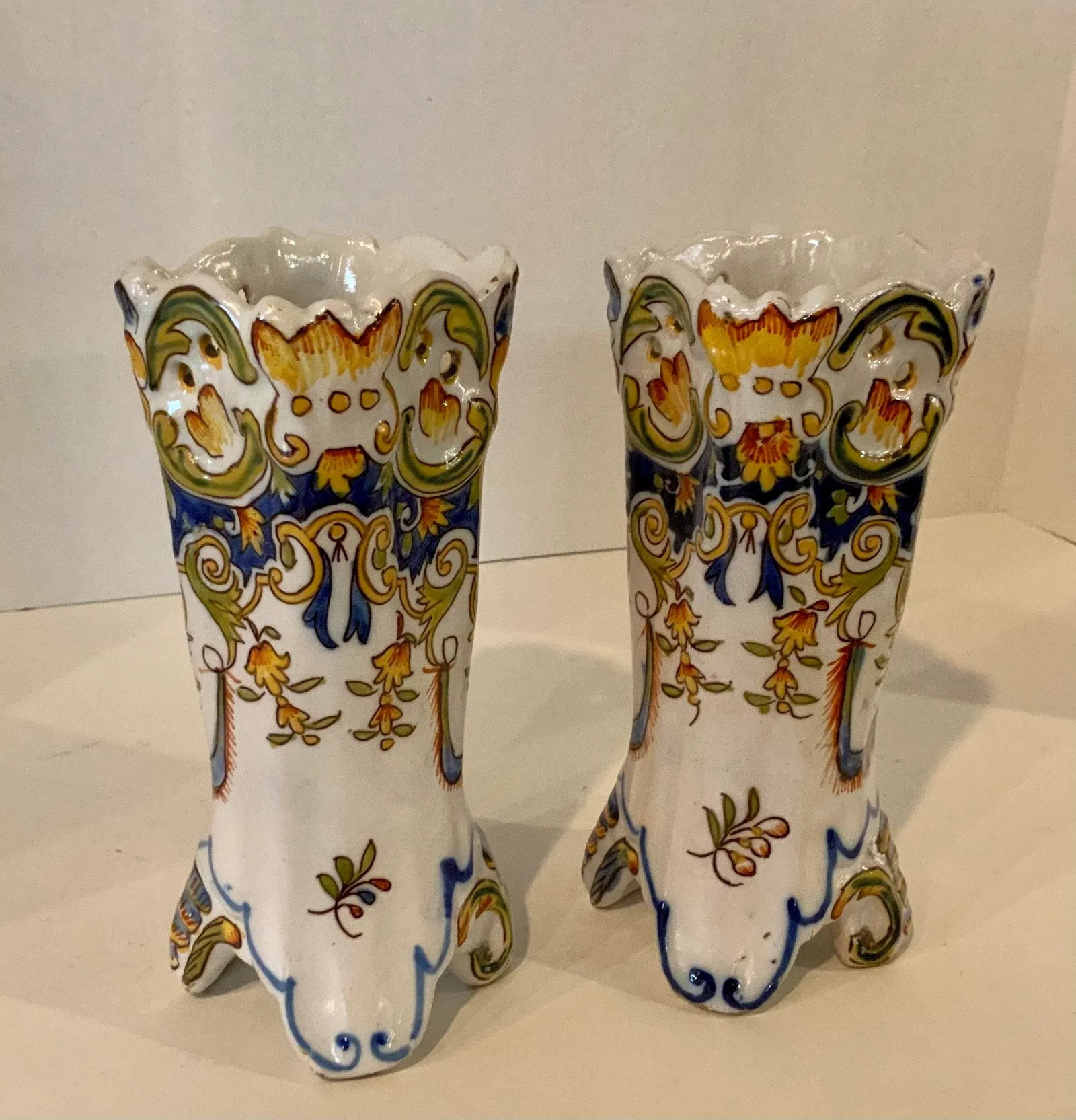 French Rouen Vases, 19th Century - Pair - 2