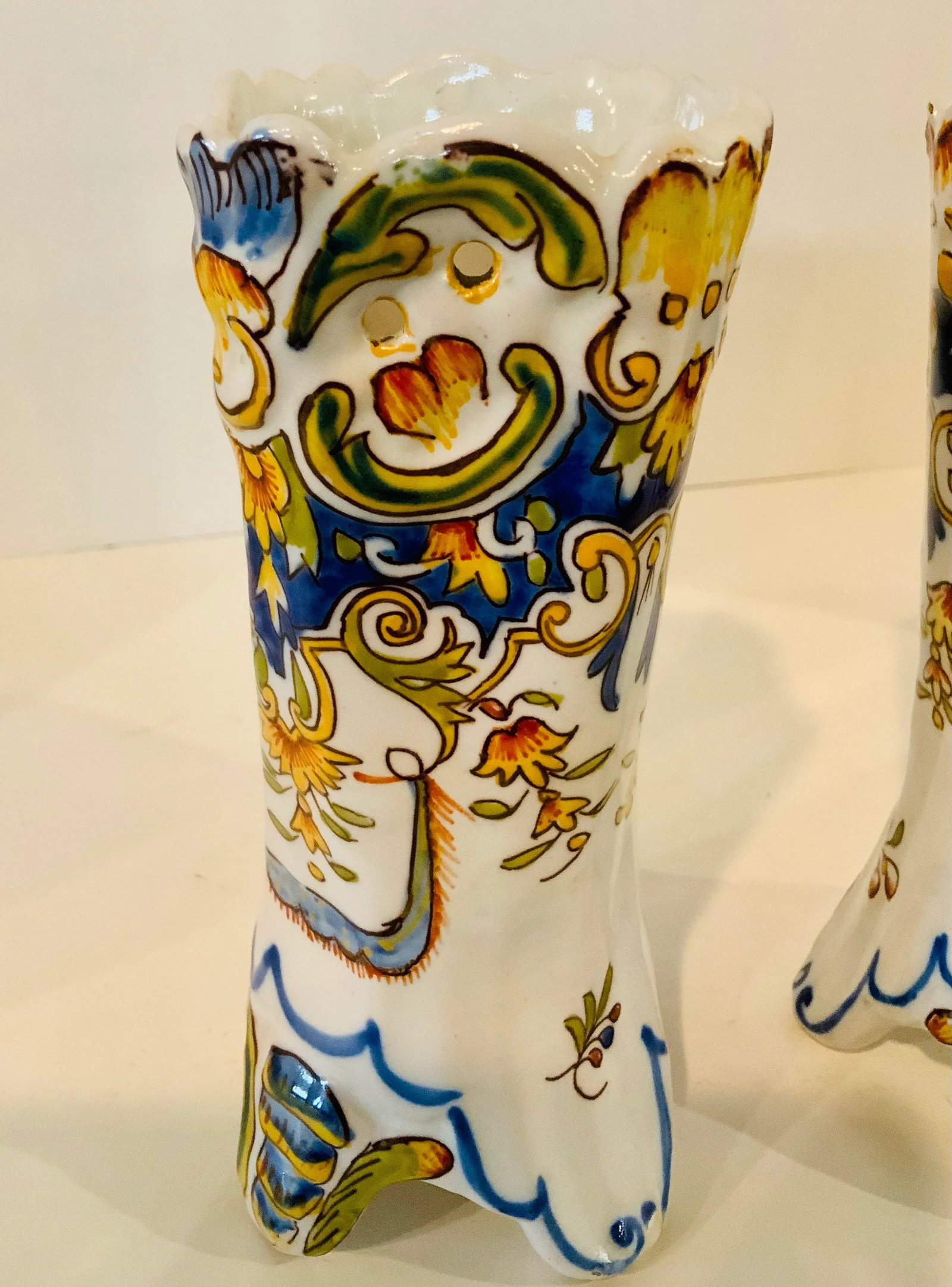 French Rouen Vases, 19th Century - Pair - 4