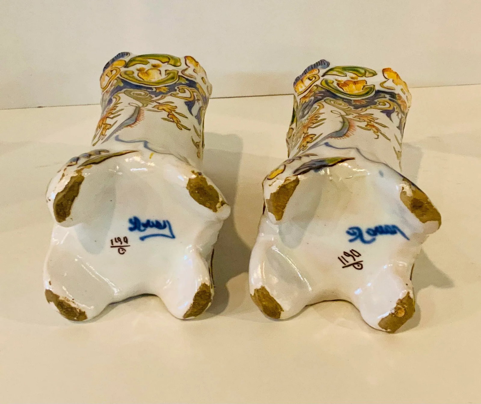 French Rouen Vases, 19th Century - Pair - 5