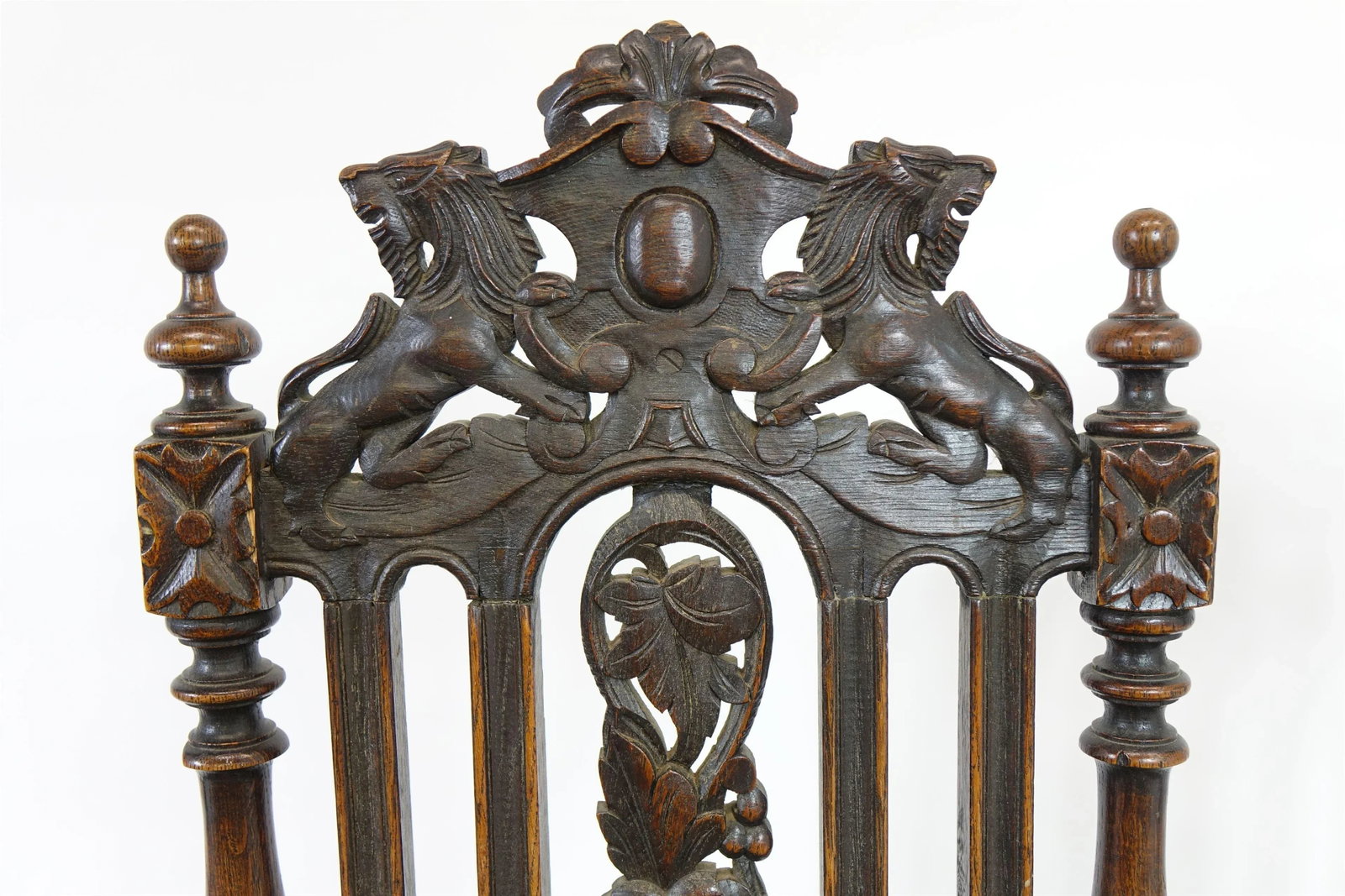 19th Century Tall Decoratively Carved Chairs 3 Piece Set - 3