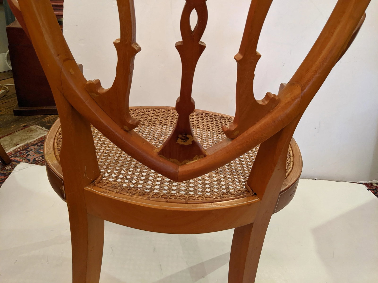 Adams Style Armchairs With Caned Seats -A Pair - 7