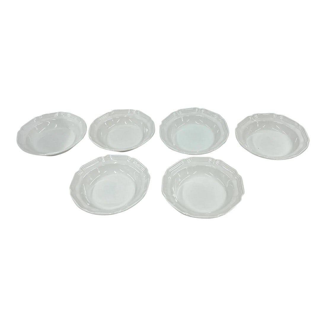 Mikasa French Countryside Soup Bowls - Set of 6: Set of 6 Mikasa French Countryside soup bowls in white. Condition: Alterations: Original Condition Unaltered Imperfections: Some Imperfections Condition Notes: No noticeable imperfections other than