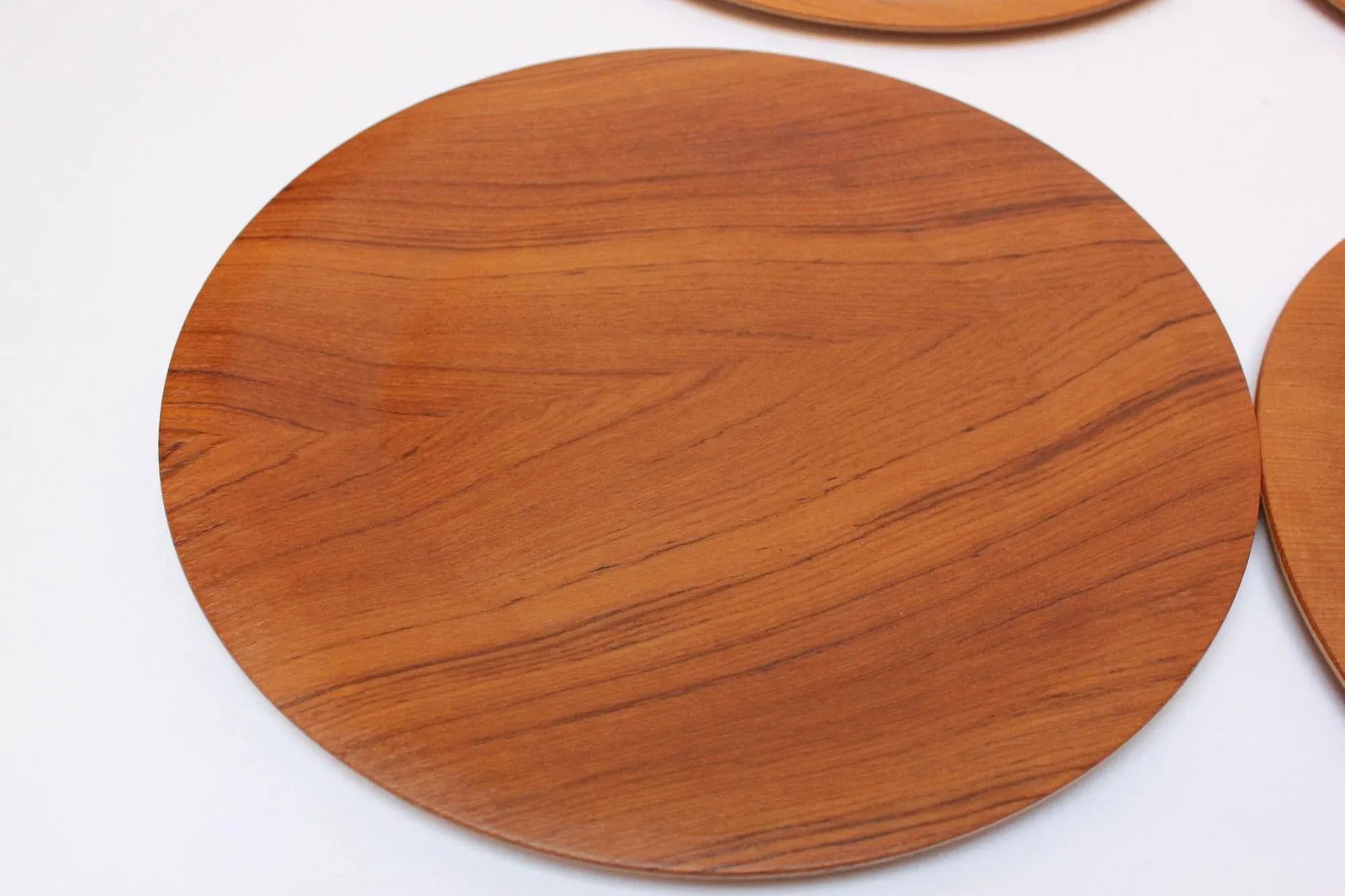 1960s Set of 10 Danish Modern Teak Dinner Plates by Langva - 10