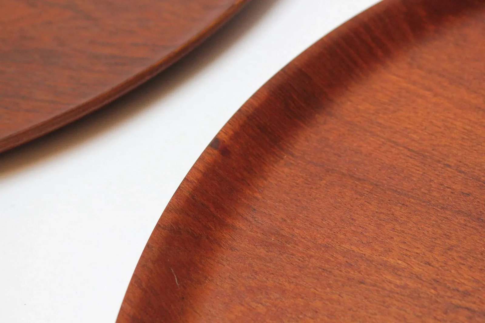 Collection of Four Large Swedish Modern Round Teak Trays - 10