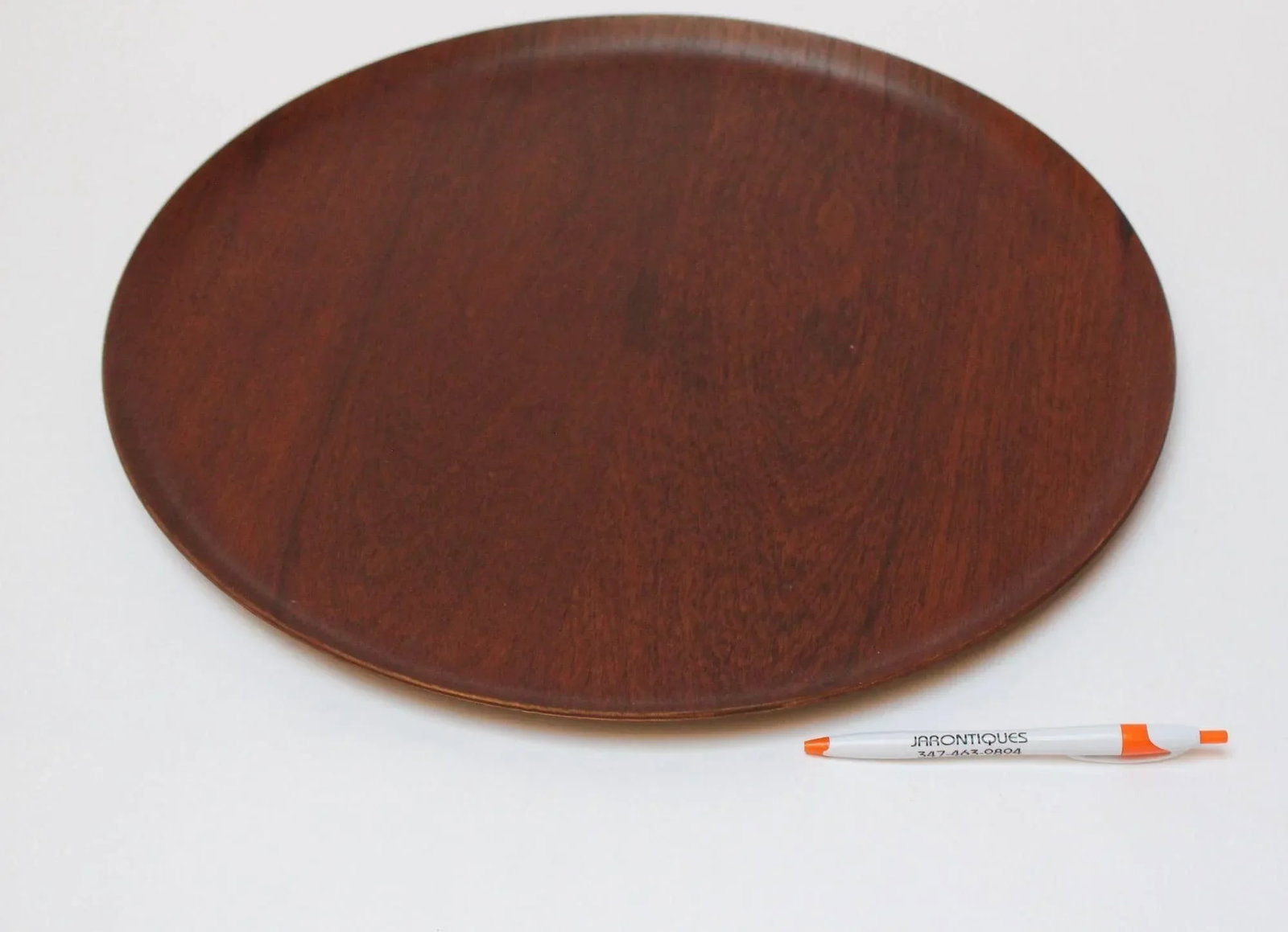 Collection of Four Large Swedish Modern Round Teak Trays - 6