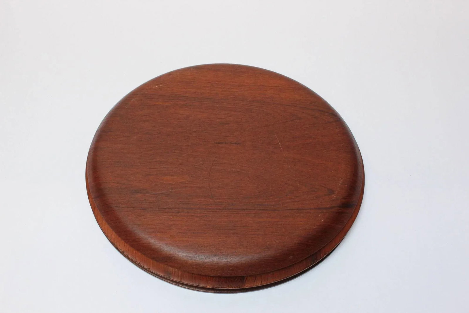 Collection of Four Large Swedish Modern Round Teak Trays - 7