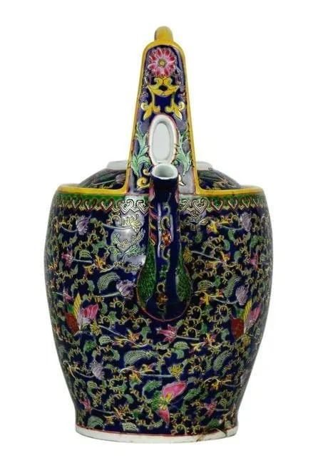 Antique Large Chinese Porcelain Teapot Marked Shunzhi - 2