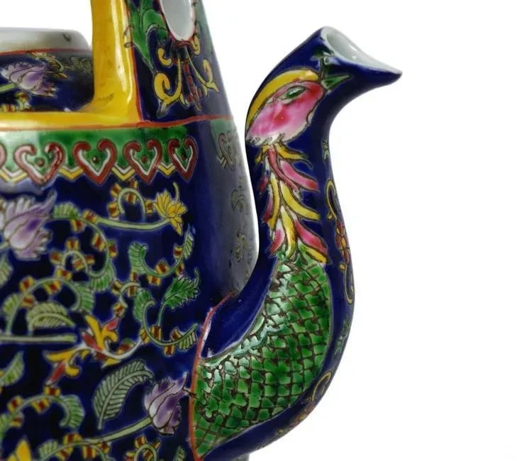 Antique Large Chinese Porcelain Teapot Marked Shunzhi - 6