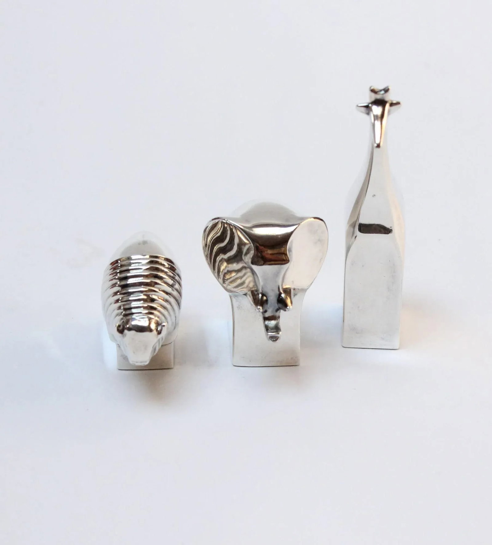 Set of Three Vintage Silver-Plated Animal Paperweights/Figurines Designed by Gunnar Cyren for Dansk - 3