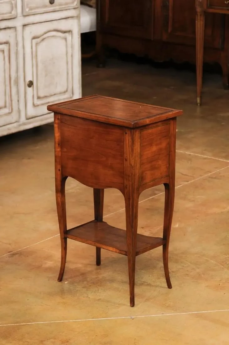 French Louis XV Style Table Chiffonnière with Three Small Drawers and Low Shelf - 5