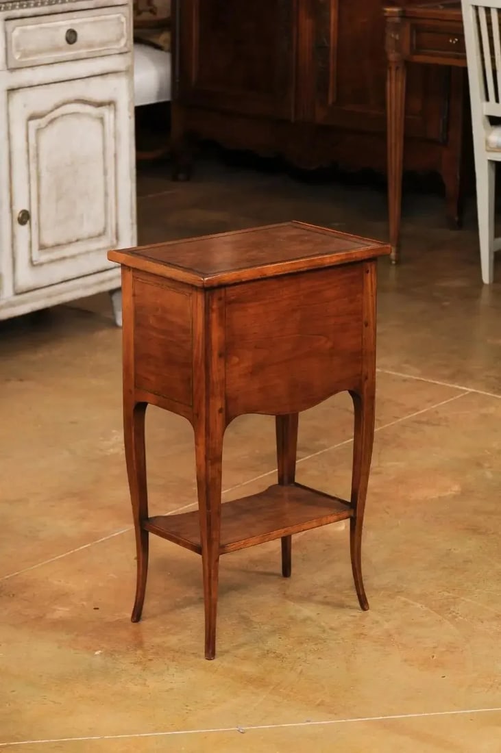French Louis XV Style Table Chiffonnière with Three Small Drawers and Low Shelf - 7