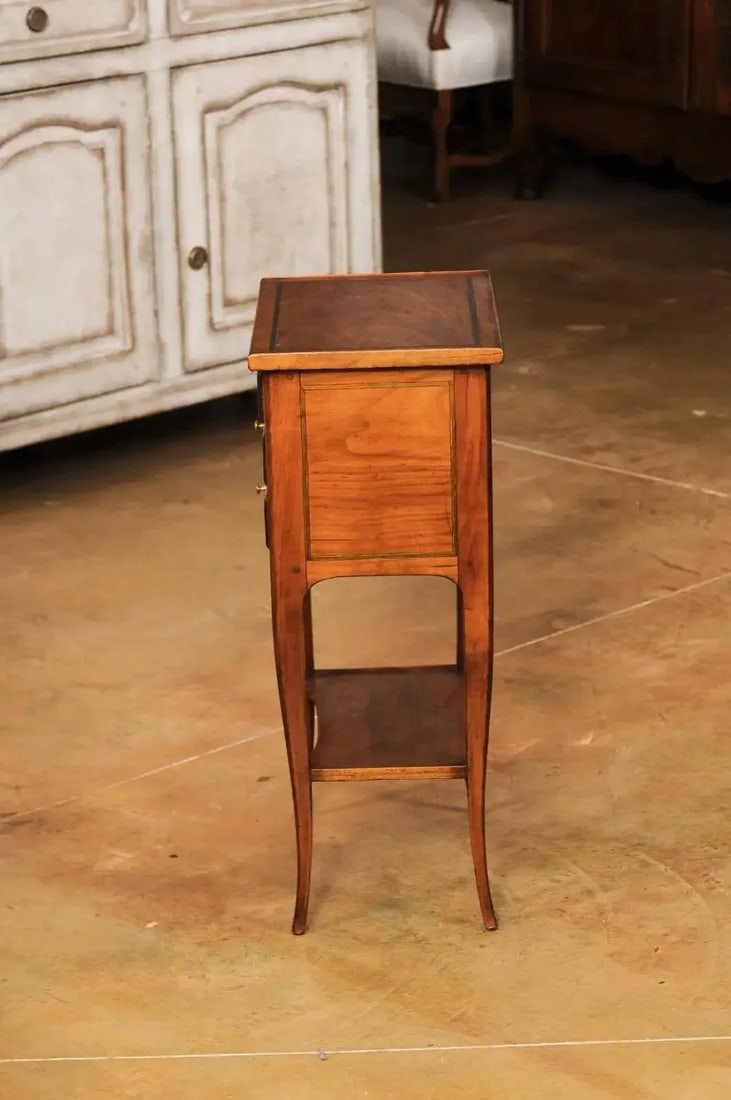 French Louis XV Style Table Chiffonnière with Three Small Drawers and Low Shelf - 8
