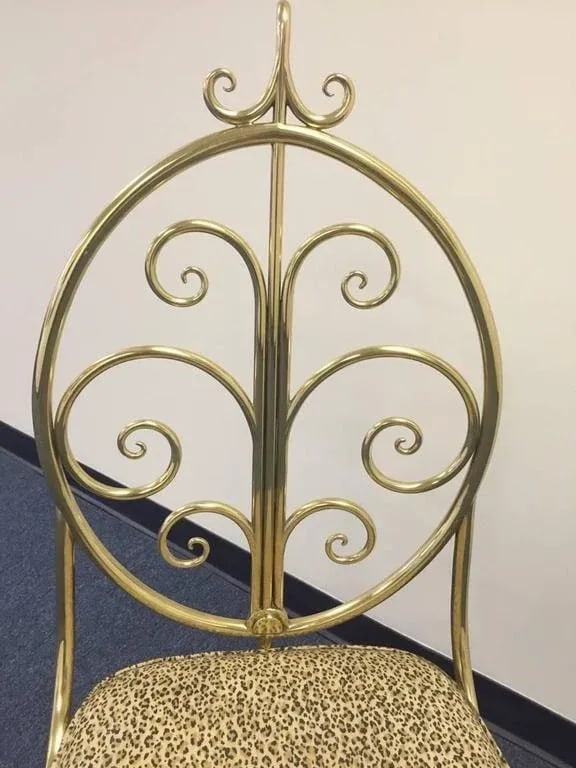 Mid-Century Modern Brass Dining Chairs - Set of 4 - 5