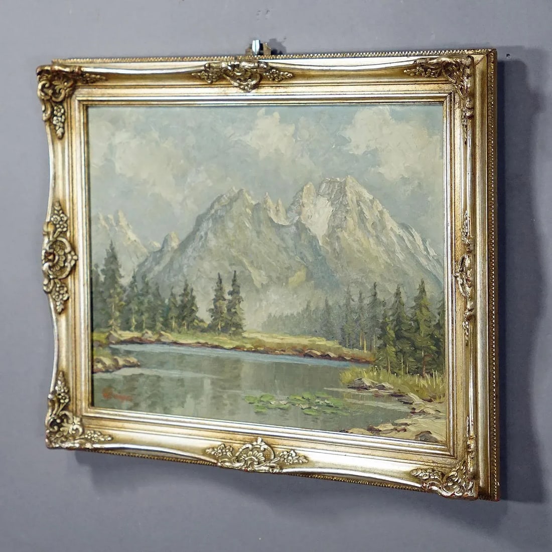 W. Kruegner- Summerly High Mountain Landscape With Alpine Lake and Watzmann - 2