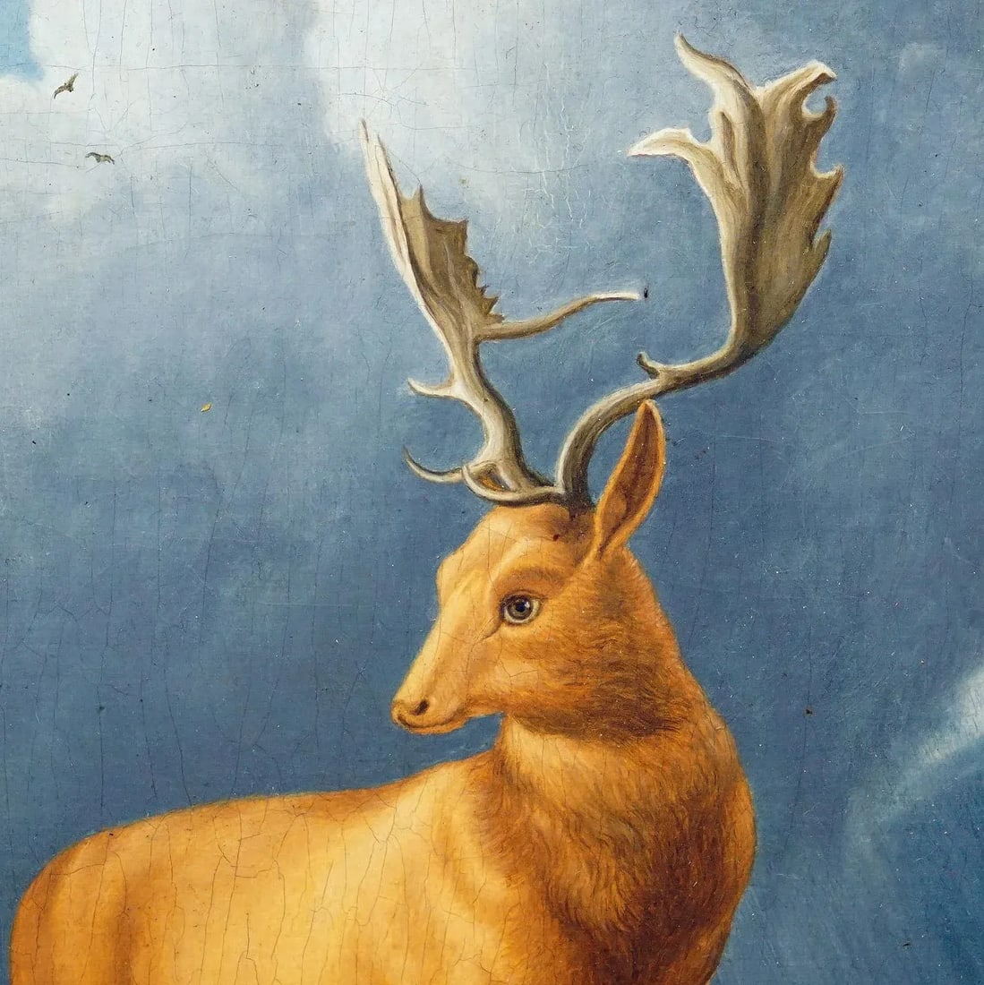 Unknown - Painting Fallow Deer With Doe in the Alps, Oil on Canvas 19th Century - 4
