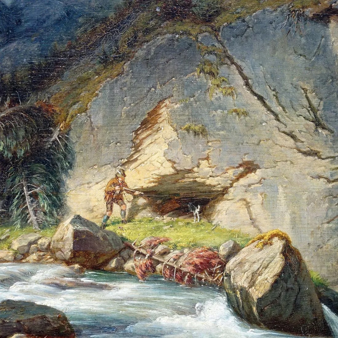 Carl Euler - Bear Hunt in the Zillerthaler Alps, Oil Painting on Wooden Board 1889 - 5