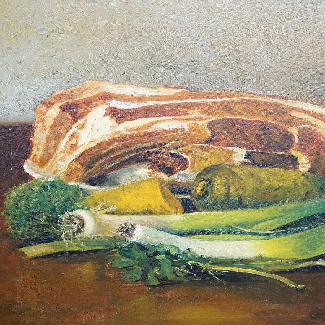 Still Life With Meat and Vegetables, Oil Painting on Canvas, Germany 1909 - 3