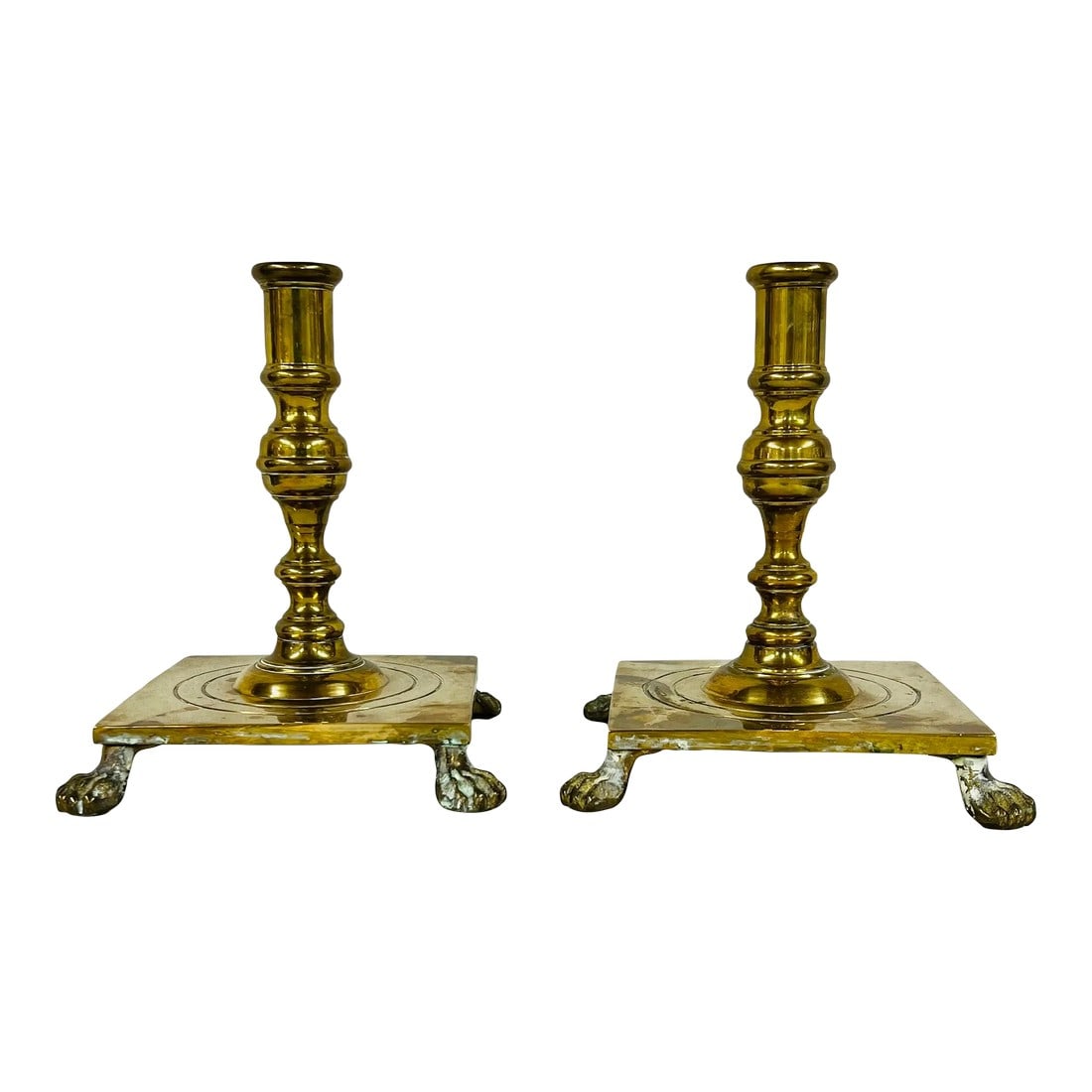 Maitland-Smith Brass Footed Candle Holders - a Pair (1 of 6)