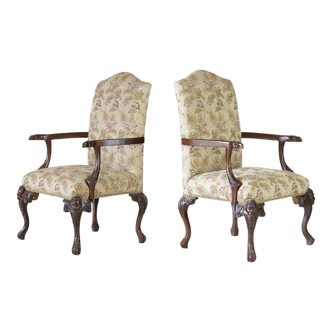A Pair Vintage Rococo Style Open Armchair (1 of 13)