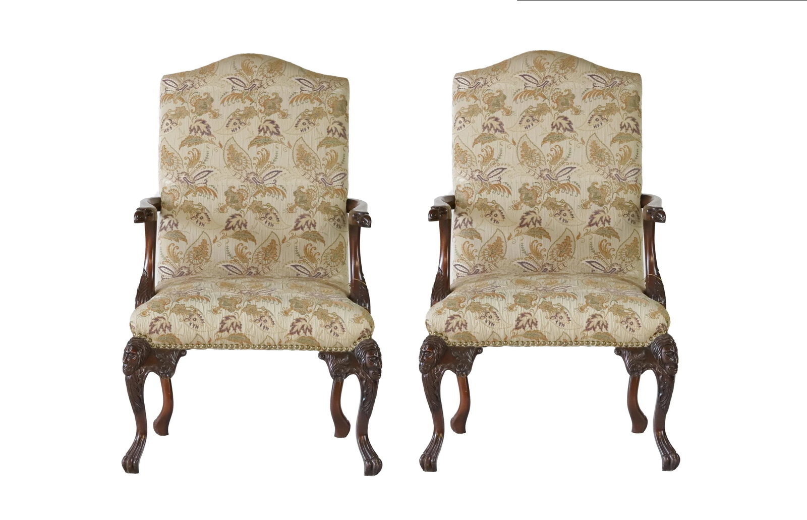 A Pair Vintage Rococo Style Open Armchair - 2