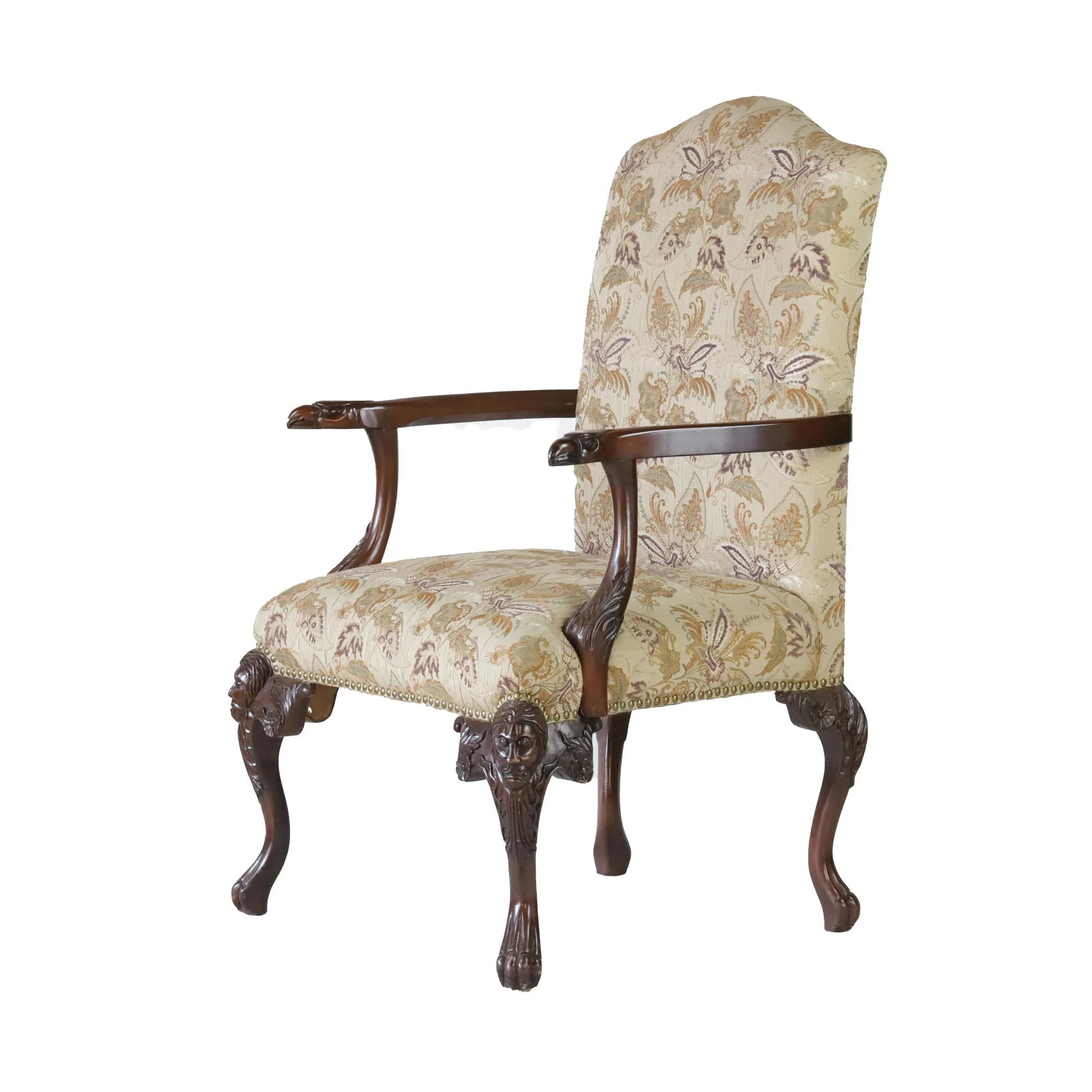 A Pair Vintage Rococo Style Open Armchair - 4