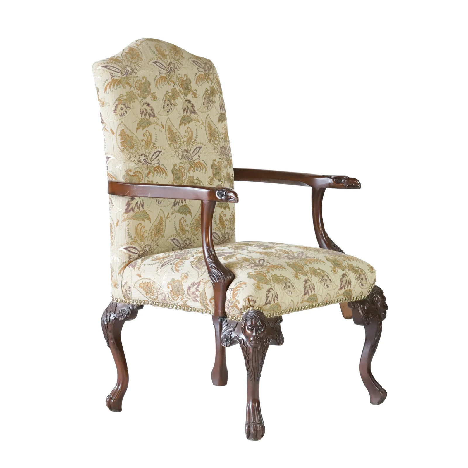 A Pair Vintage Rococo Style Open Armchair - 5