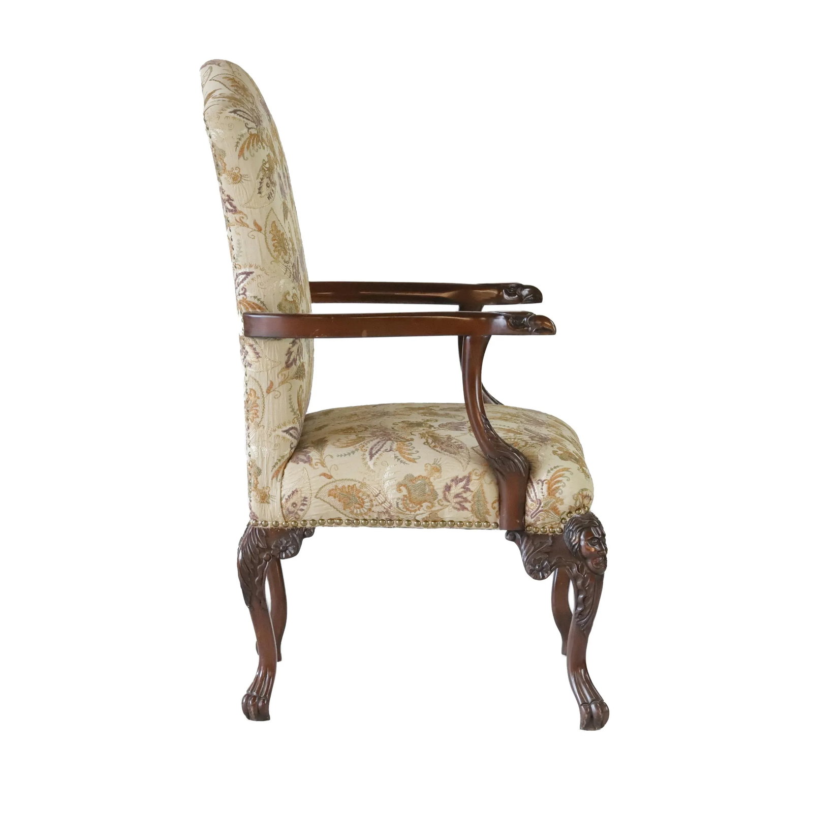A Pair Vintage Rococo Style Open Armchair - 9