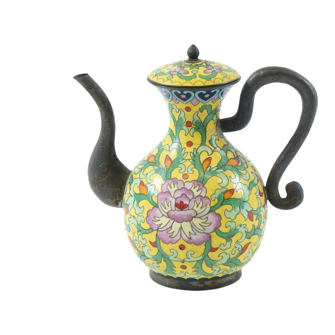 Antique Chinese Cloisonne Teapot: Antique Chinese Cloisonne Teapot - 8" x 5" x 8" Condition: Alterations: Unknown Imperfections: Some Imperfections Condition Notes: Good overall condition, see photographs Dimensions: Height: 8 in.