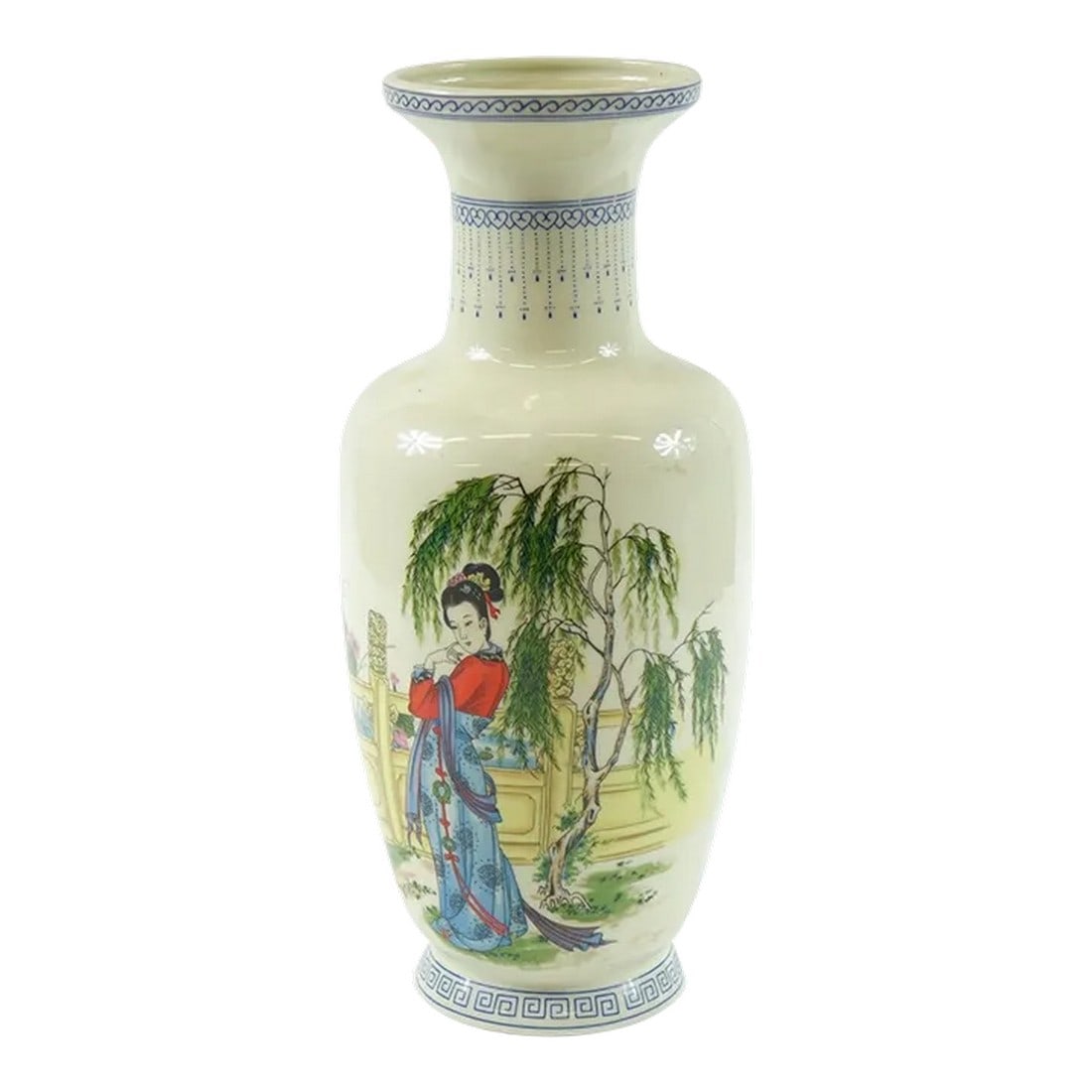Vintage Chinese Porcelain Vase: Vintage Chinese Porcelain Vase with Markings on the Bottom - 6.5" x 4.5" x 11.5" Condition: Alterations: Unknown Imperfections: Some Imperfections Condition Notes: Good overall condition, see