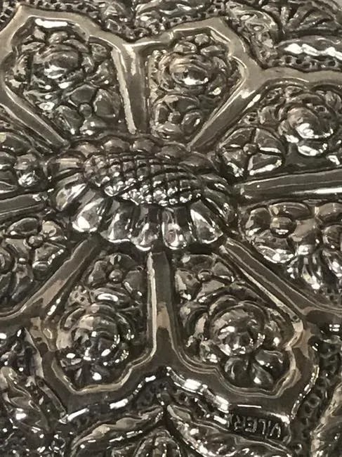 Mid 20th Century Turkish 800 Sterling Silver Decorative Oval Mirror - 3