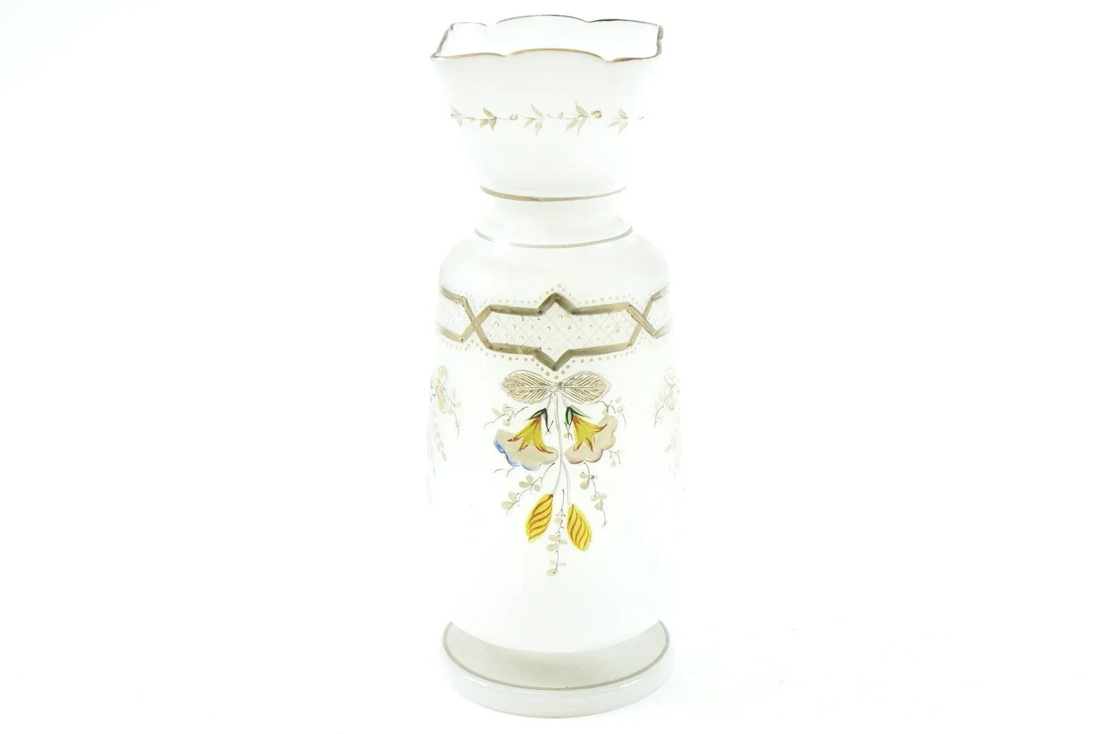Early 20th Century European Hand Painted Glass Vase - A Pair - 2